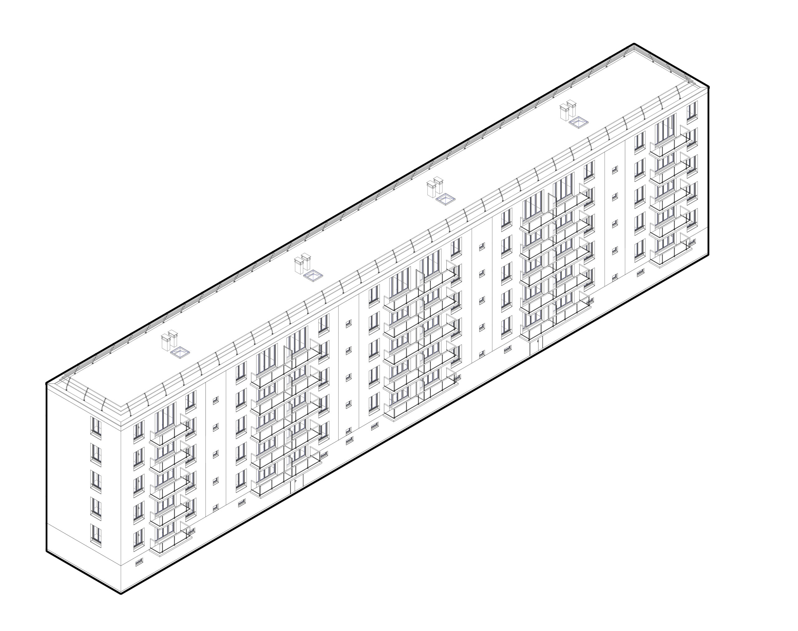 Maquette BIM d’un logement collectif des années 70